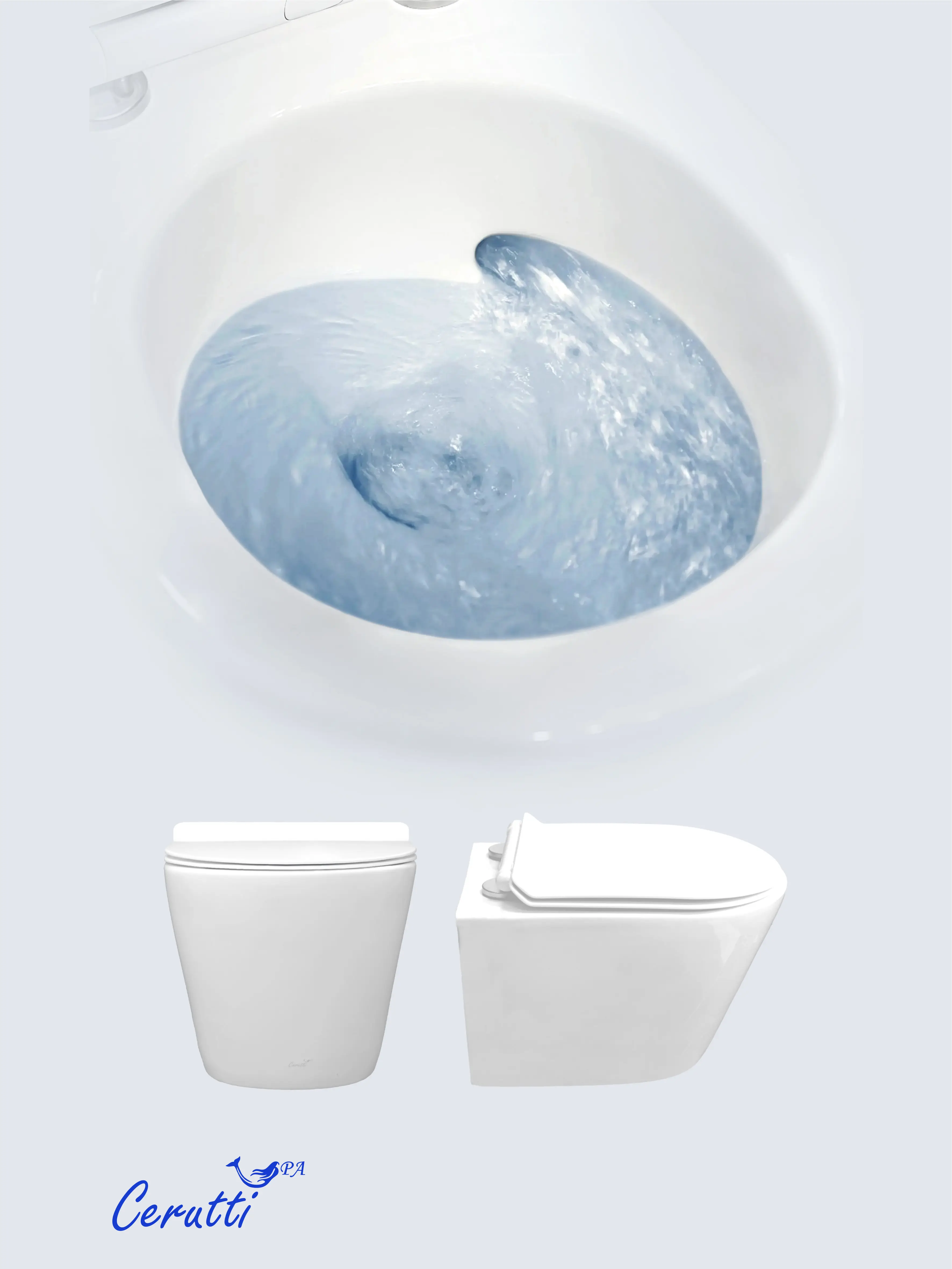 Унитаз Ceruttispa LUIGI Aria Tornado CT11101 безободковый, подвесной, (490x370x370), белый