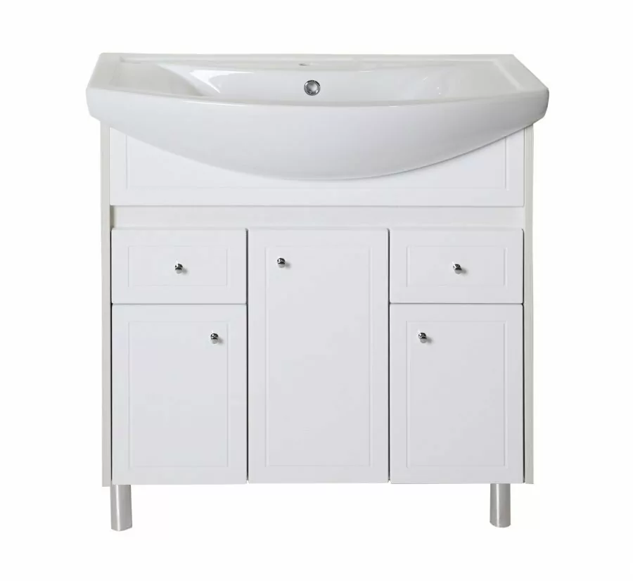 Мебель для ванной Асб-мебель Орхидея 80 комплект, напольный, белое дерево