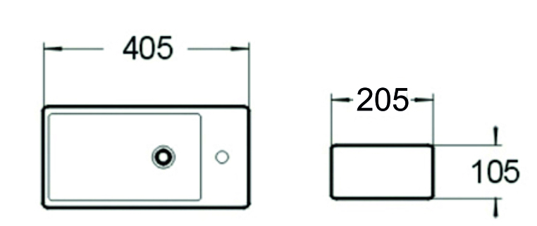 Раковина SantiLine SL-2009 L накладная, белая