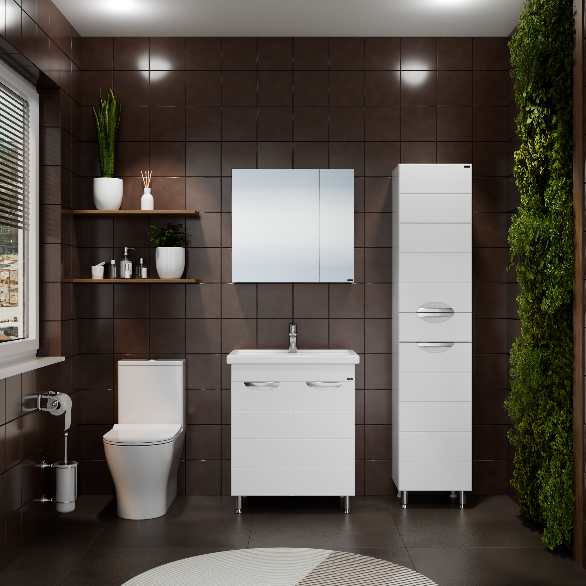 Пенал Санта Родос 40 L/R напольный, белый