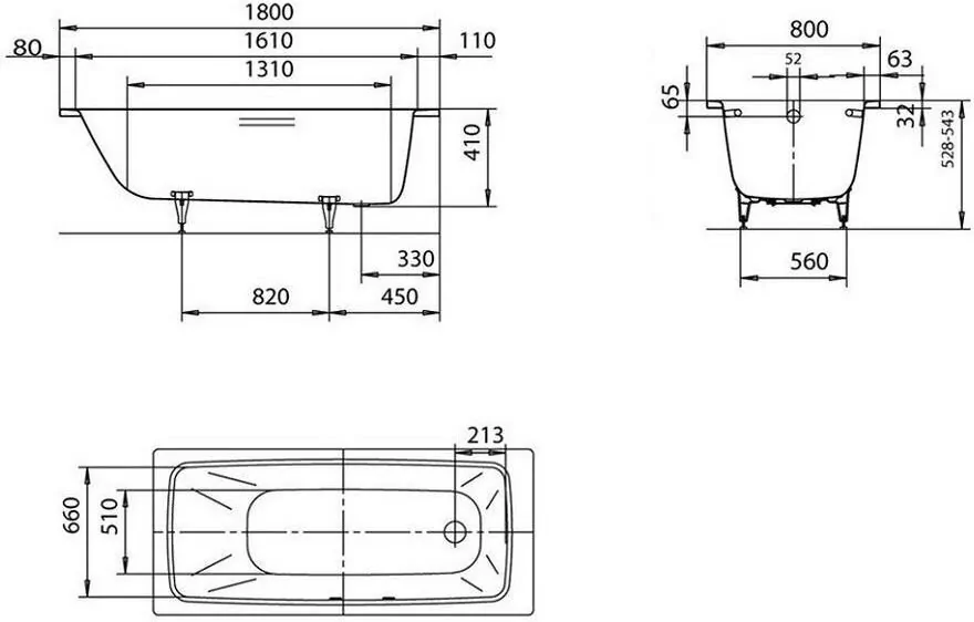 Ванна стальная Kaldewei Cayono 180x80