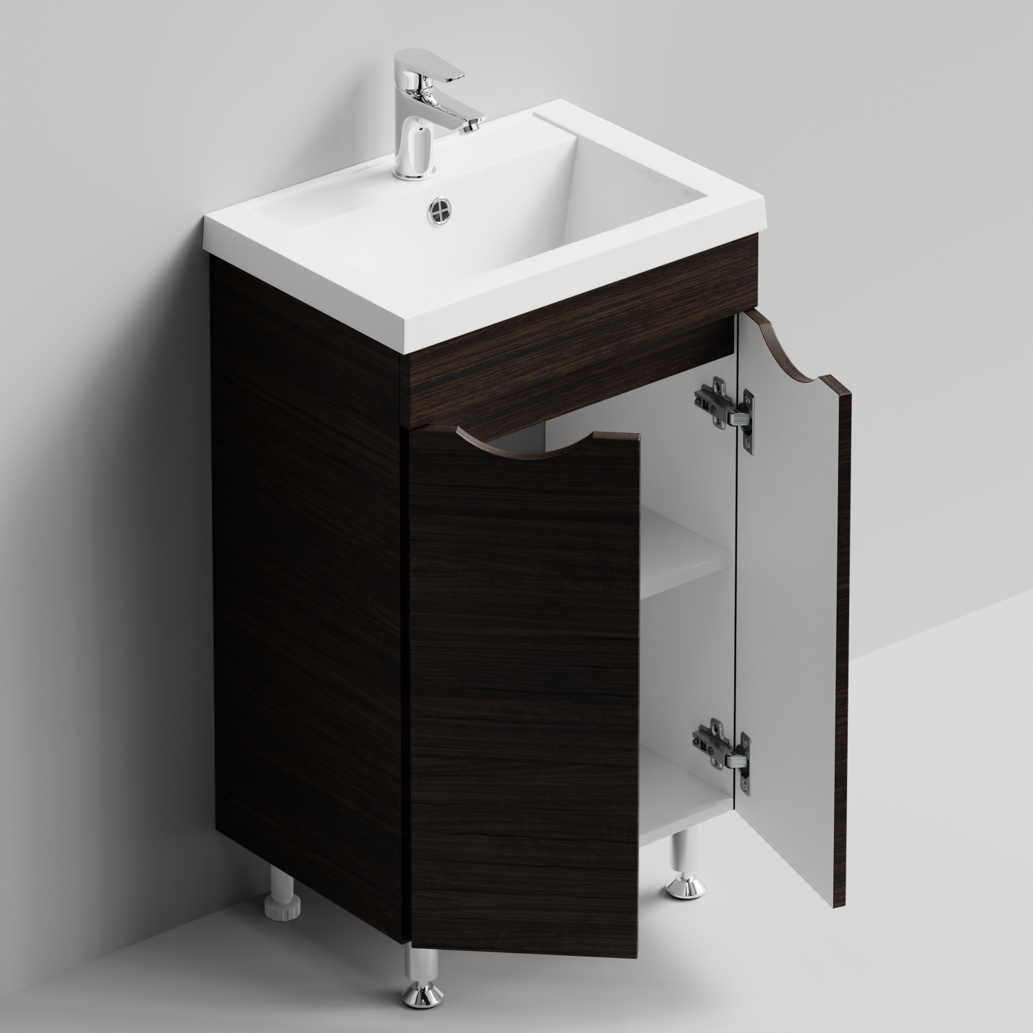 Тумба с раковиной Vod-ok Смайл 50 напольная, Палисандр