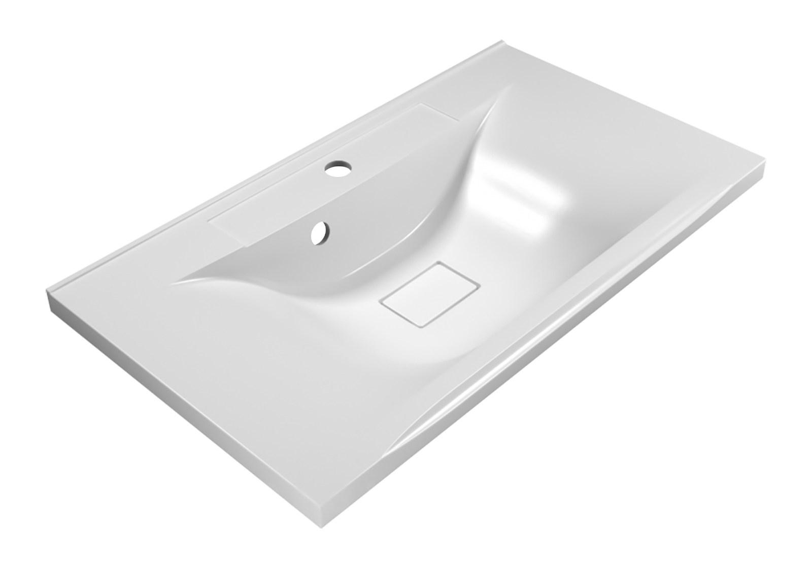 Тумба с раковиной Brevita Balaton 80 подвесная, белый/серый