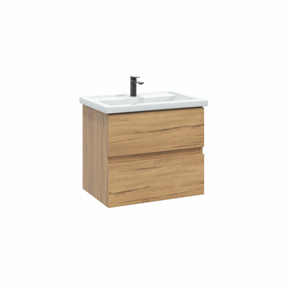 Тумба подвесная SanStar Lavanti 70 с раковиной Фостер 70 Дуб вотан