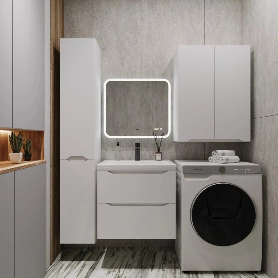 Тумба подвесная Style Line Марелла 60 с раковиной Марелла Люкс 60, белый матовый