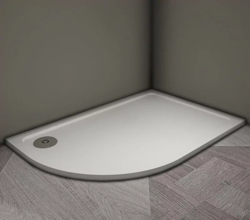 Поддон для душа Veconi TZ11L-10090A-01-19C3 100х90 полукруглый, из искусственного камня, белый от магазина Vanna-Vanna.ru!