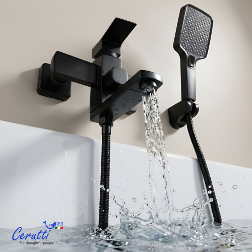 Смеситель для ванны Ceruttispa Клелия VMB (CLELIA VMB) из нержавеющей стали, цвет черный матовый