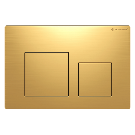 Клавиша смыва для инсталляции Terminus Classic кнопка квадрат, цвет золото брашированное