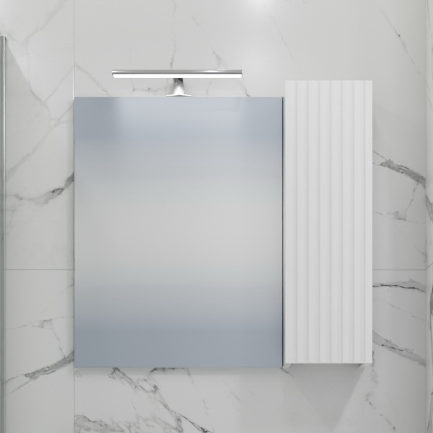 Зеркало со шкафчиком Санта Юпитер 70 R свет, белый