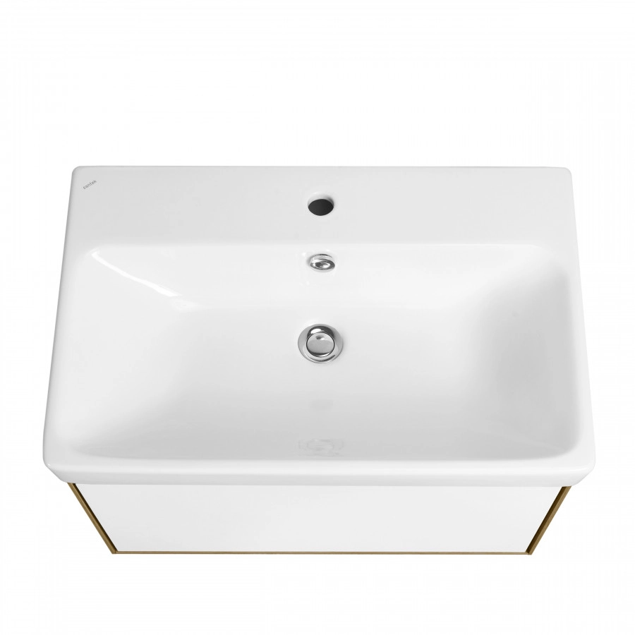 Тумба подвесная Aquaton Либерти 70 с раковиной Адриана 70 белый, белый/дуб эльвезия