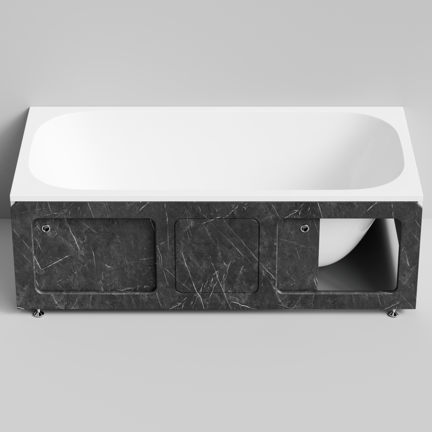 Экран под ванну Vod-ok Хит 170 раздвижной Мрамор Графит софт тач