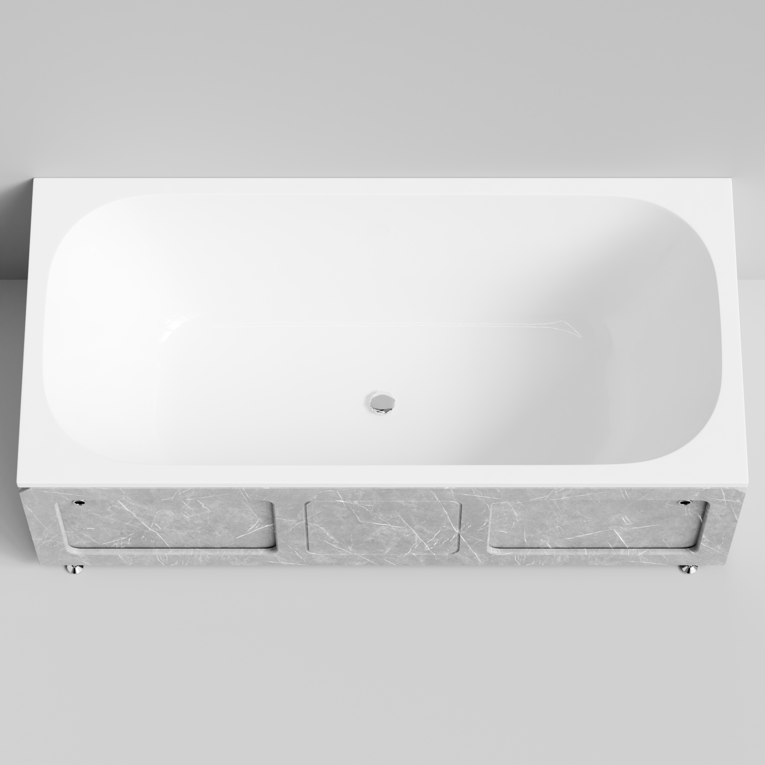 Экран под ванну Vod-ok Хит 180 раздвижной Мрамор Белый софт тач