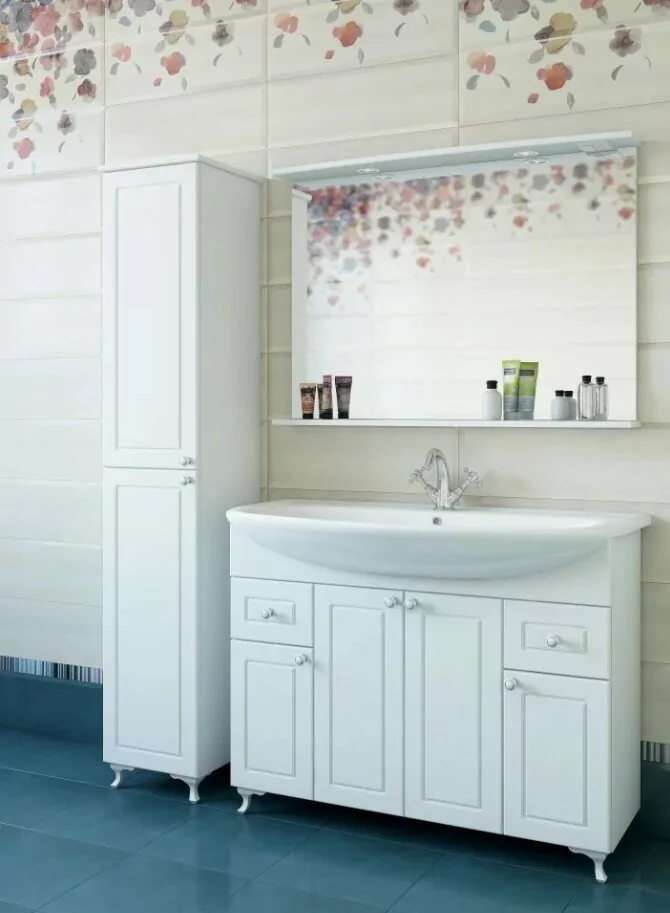 Тумба с раковиной Sanflor Софи 105 напольная, белая