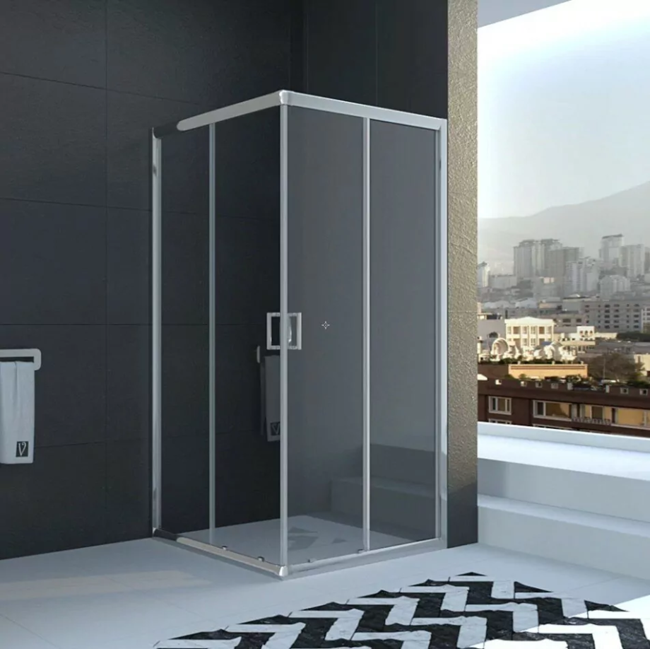 Душевой уголок Veconi RV11-80-01-C5 80х80 квадратный, без поддона, прозрачное стекло, хром