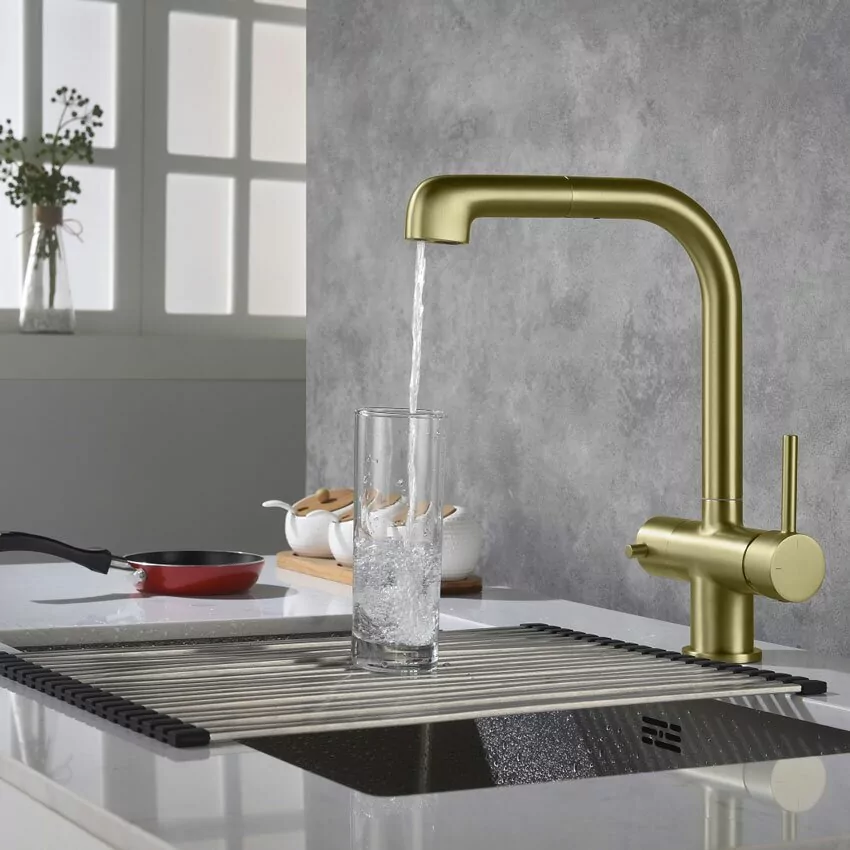 Смеситель для кухни Timo Saona 2346/17FL золото матовое