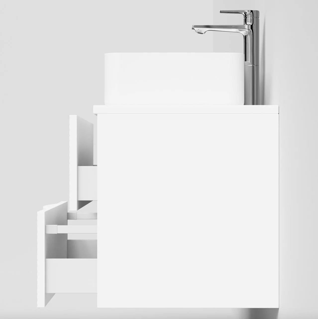 Тумба подвесная Vod-ok Липс 80 с раковиной Олимпия 560, белый + 7 цветов