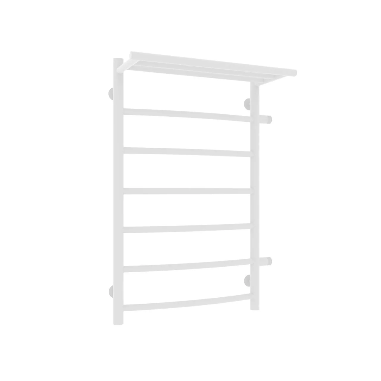 Полотенцесушитель водяной Laris Классик П7 500х800 R МЦ 500-1, боковой, с полкой, белый матовый