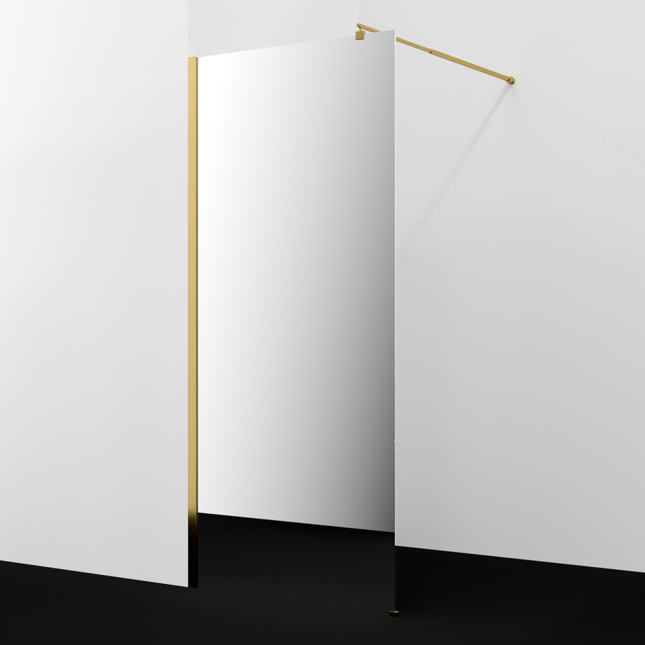 Душевая перегородка WasserKRAFT Rur 30W39PG-MR, глянцевое золото