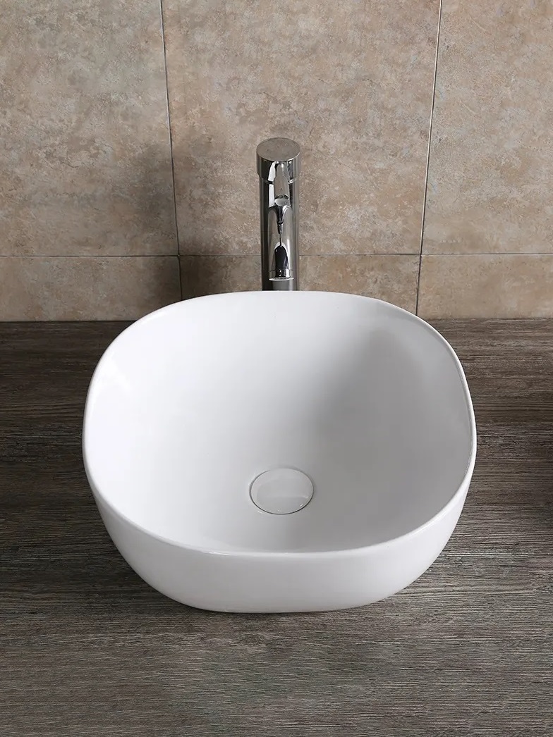 Раковина Ceruttispa CR0077 накладная, белая, квадратная 410х410х145