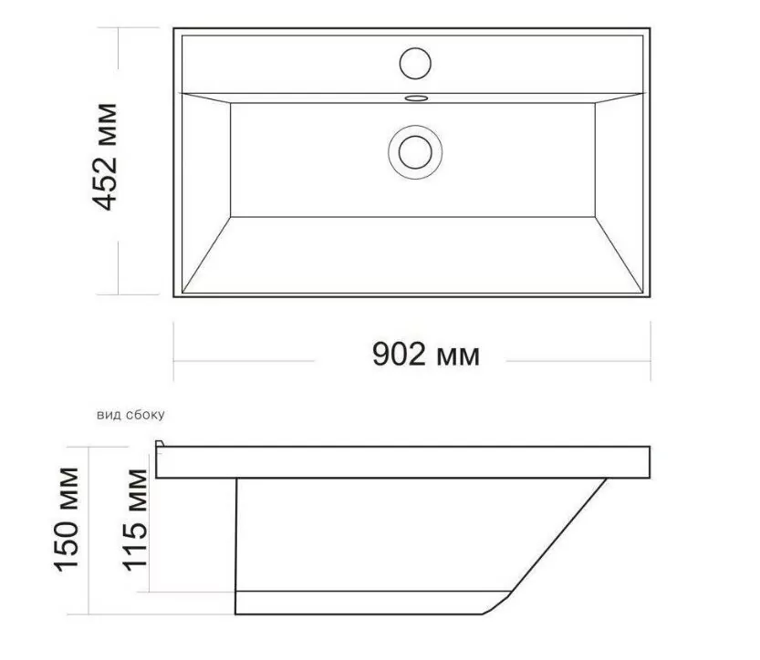 Тумба подвесная Vod-ok Тач 90 2 ящика с раковиной Classica 90, белая + 13 цветов