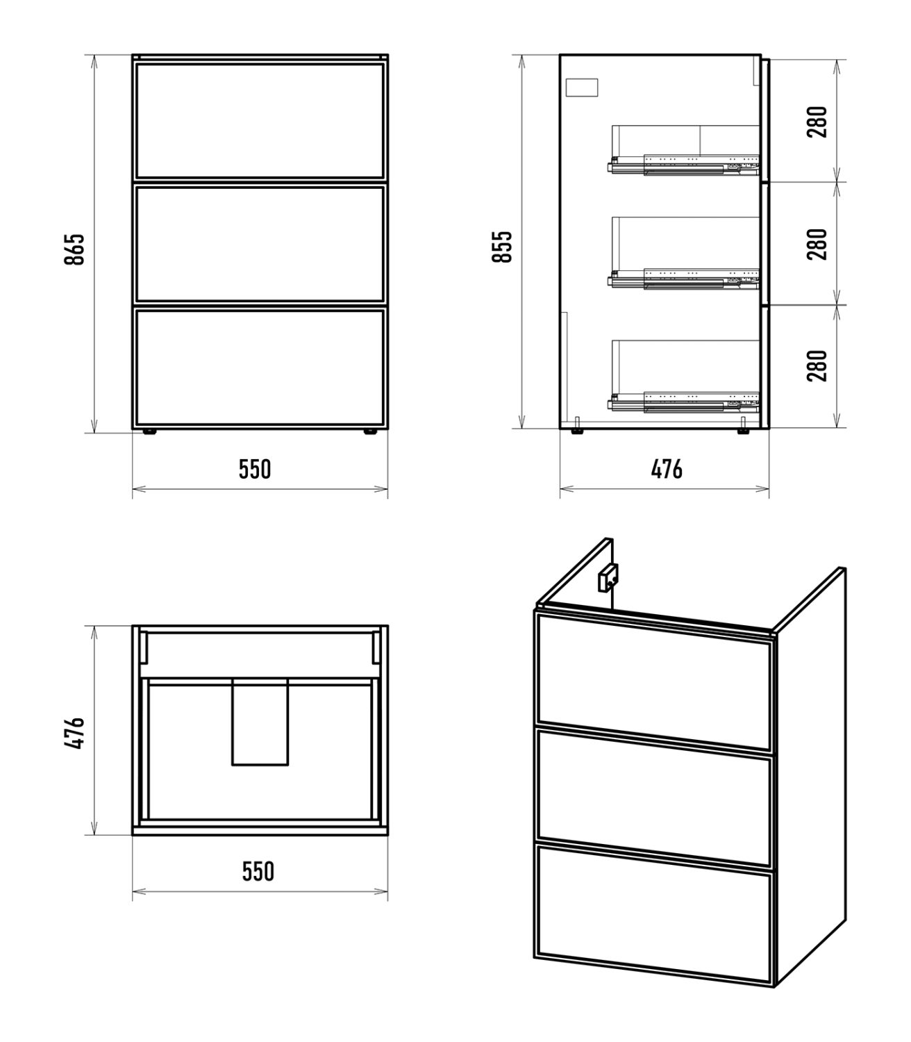 Тумба с раковиной Brevita Frame 55 под стиральную машину напольная правая (белая)