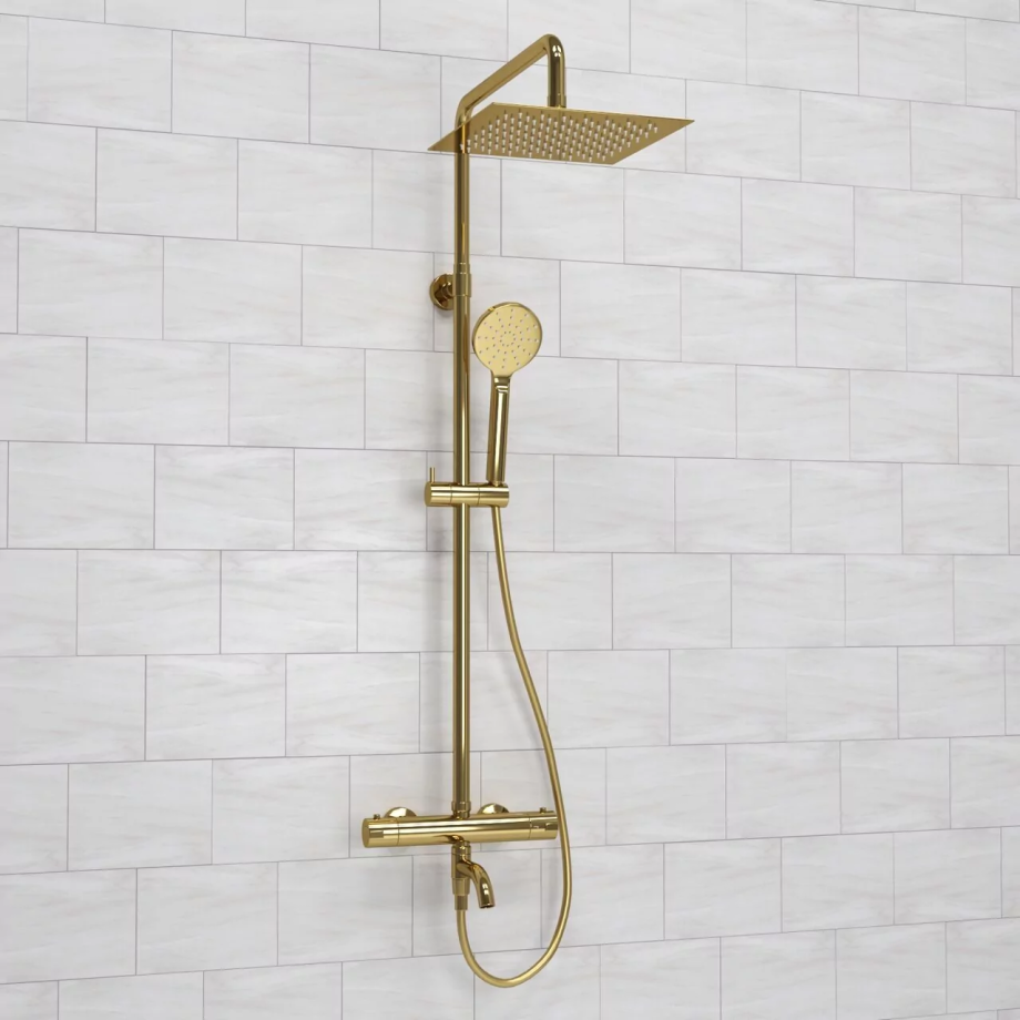 Душевая стойка WasserKraft A188.256.207.PG Thermo глянцевое золото