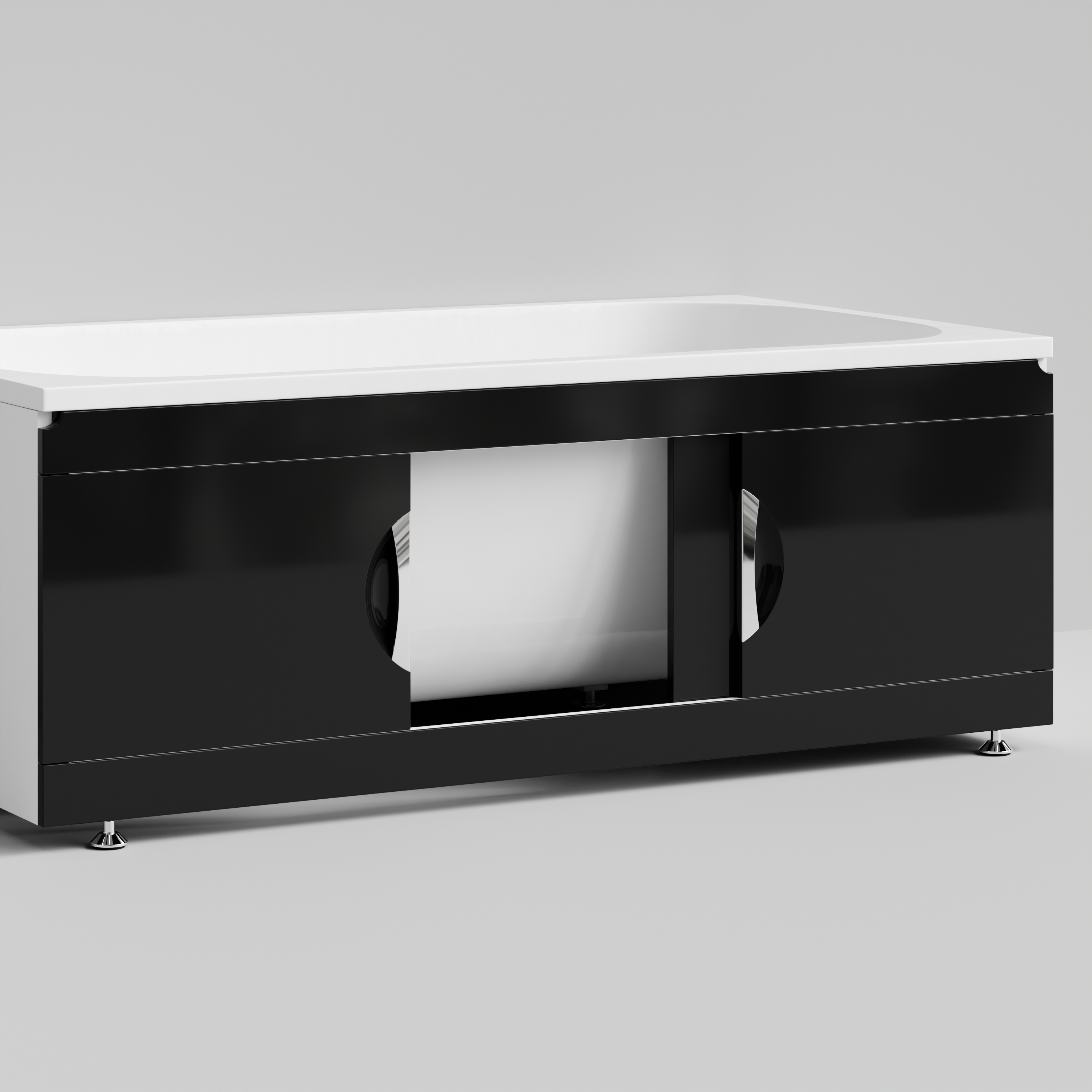 Экран под ванну Vod-ok Топ 150 раздвижной Черный глянец