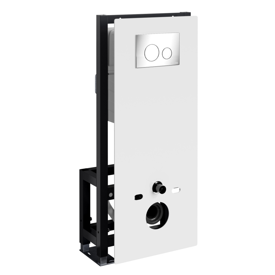 Инсталляция WasserKraft Glan 66TLT.010.ME.WH.CH02 для подвесного унитаза, с кнопкой