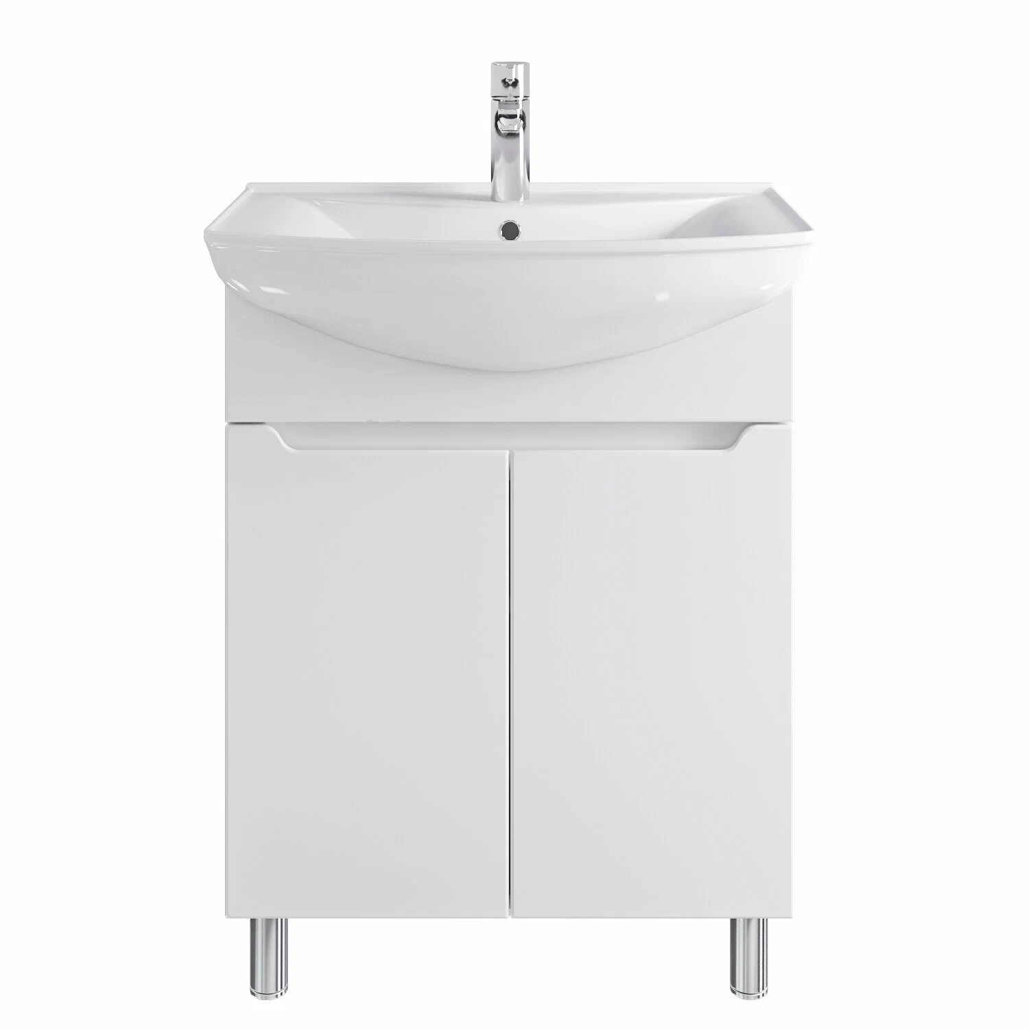 Тумба напольная SanStar Bianca 65 с раковиной Стиль 65, белая