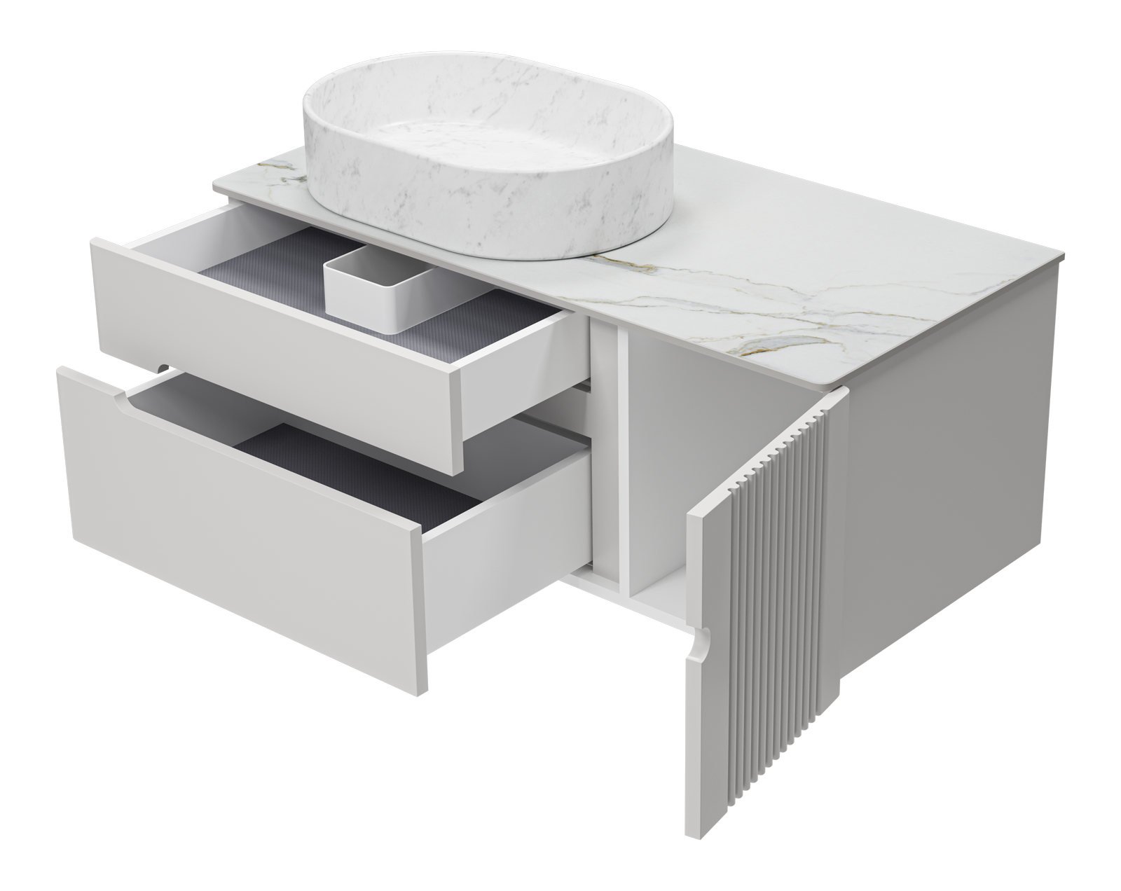 Тумба с раковиной Brevita Pallisandro 100 подвесная, серый