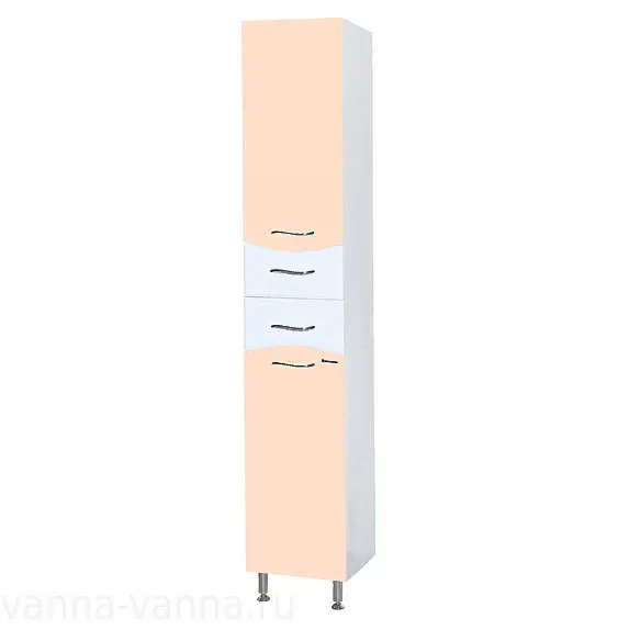 Пенал Bellezza Мари 35 L/R напольный с корзиной, бежевый