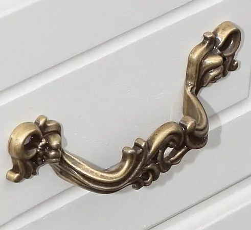 Тумба напольная ValenHouse Лиора 90 с раковиной Грэйс 90, 2 ящика, белый, бронза