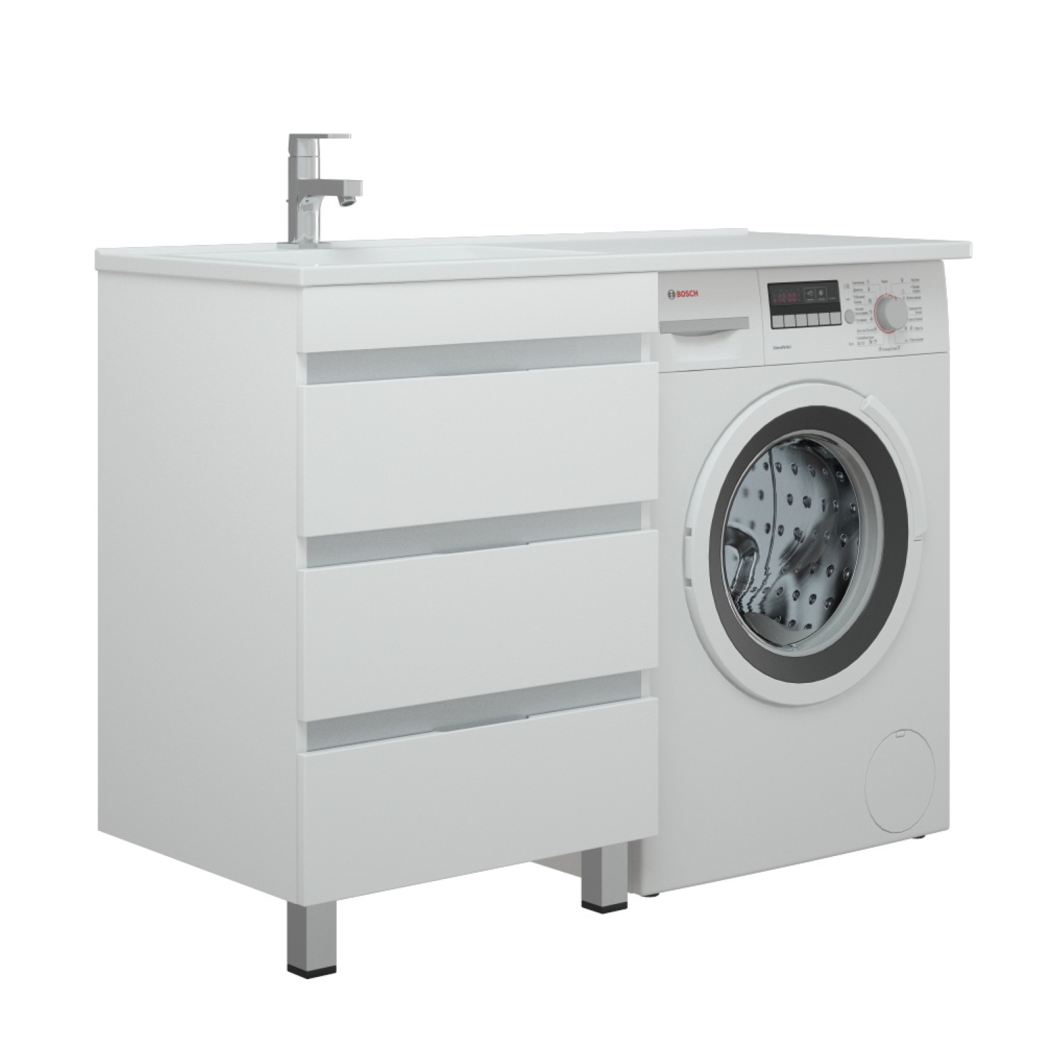 Тумба напольная Corozo Джерси 50 с раковиной Мадлен 110 белый