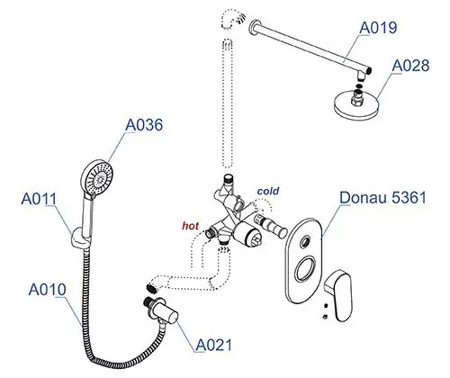 Душевой комплект WasserKraft A14028 хром