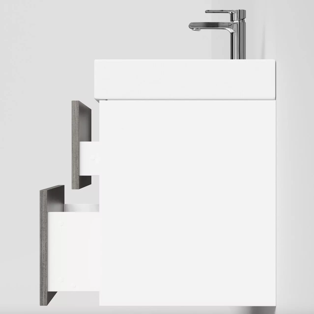 Тумба подвесная Vod-ok Эвкалипт 60 с раковиной Stance 60, эвкалипт серый от магазина Vanna-Vanna.ru!