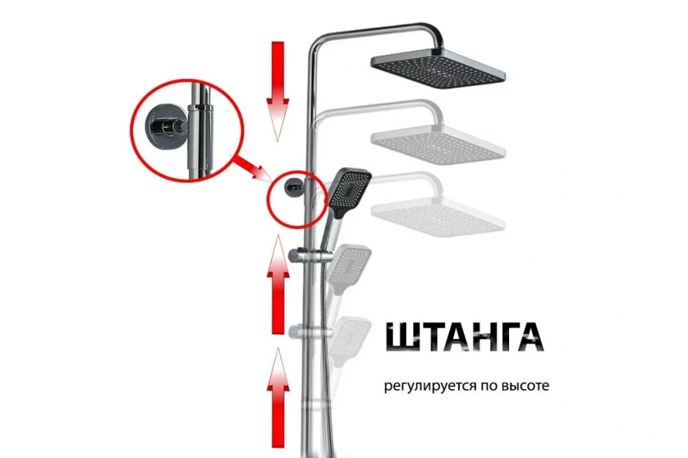 Душевая стойка ALMAes GaLaxy SDI-1803 хром от магазина Vanna-Vanna.ru!