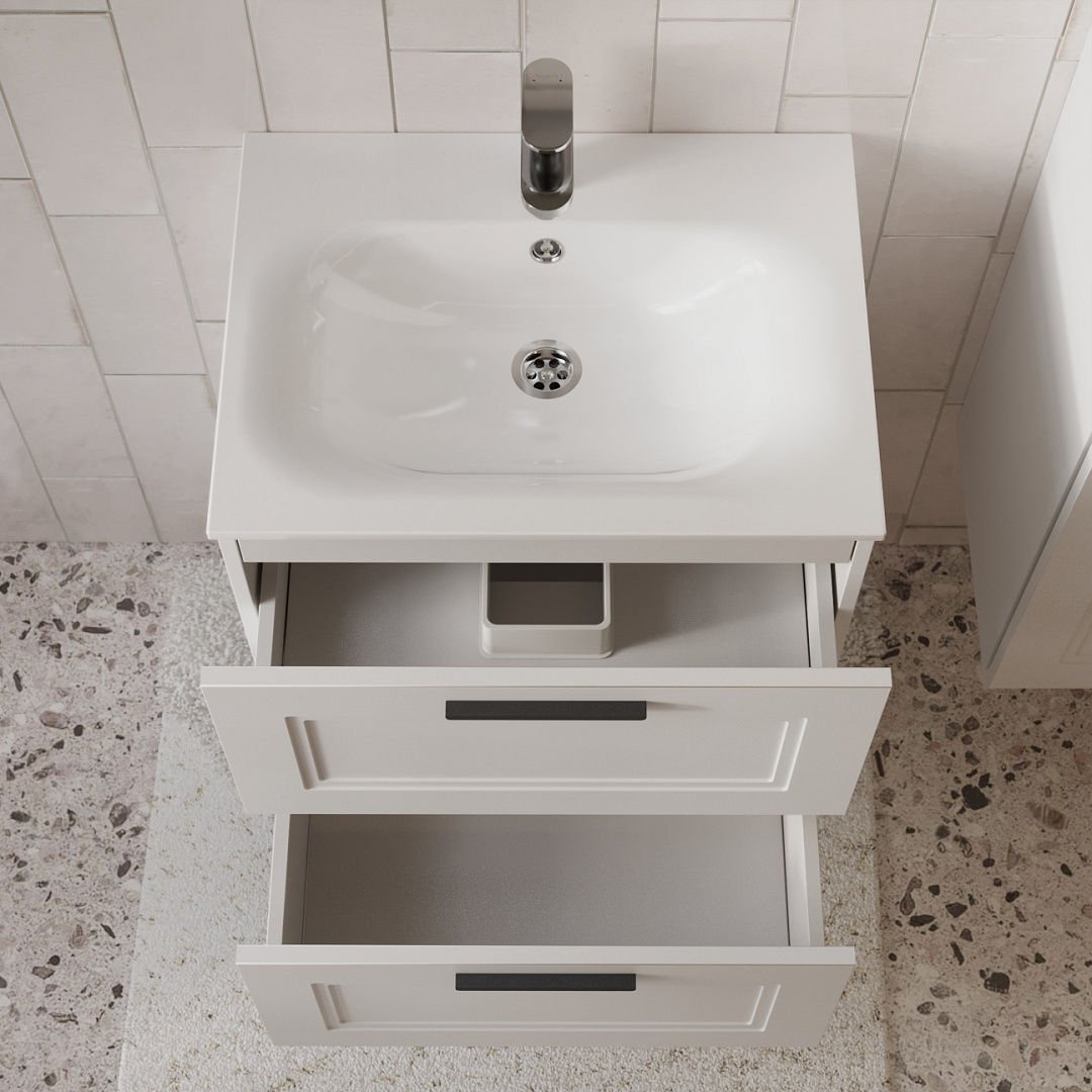 Тумба с раковиной подвесная (60 см) Terminus Classik CLA10602900301O, белый