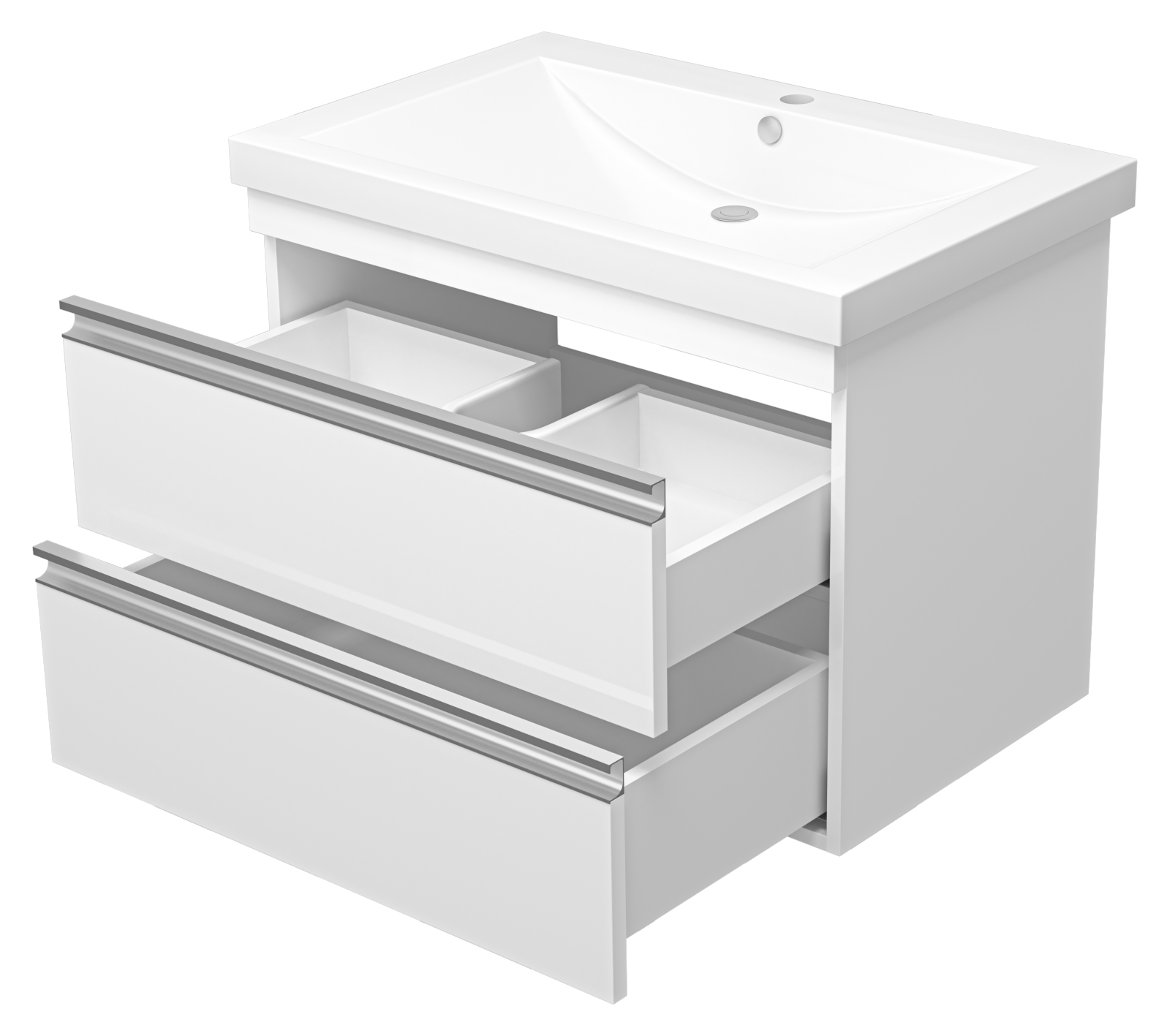 Тумба с раковиной Misty Ингрид 75 подвесная, белый