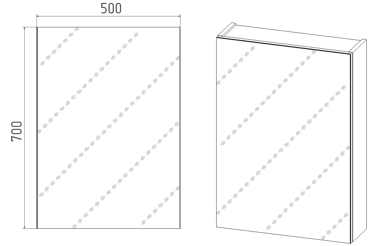 Зеркало-шкаф Viant Куба 50 L/R белый