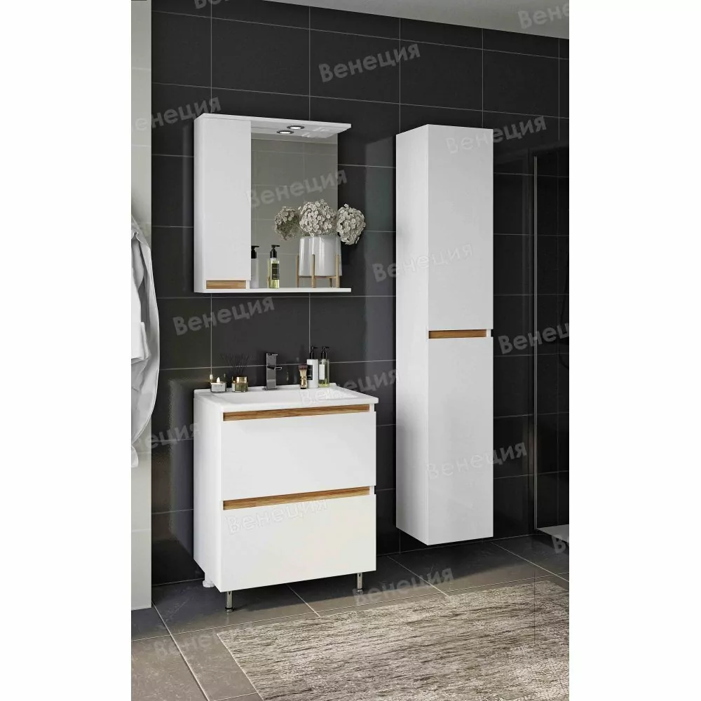 Тумба с раковиной Венеция Bianco 65 напольная, белый