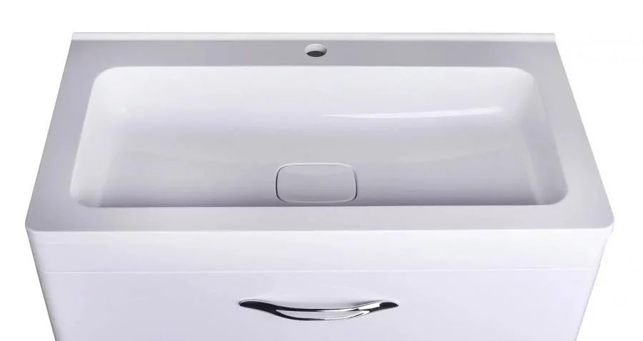 Тумба подвесная Style Line Каре 80 Люкс Plus с раковиной Каре Люкс 80, белая