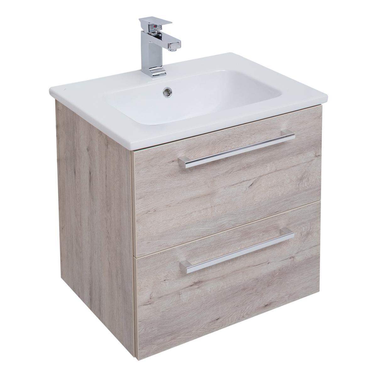 Тумба с раковиной подвесная Dreja Gio 60 см, дуб кантри