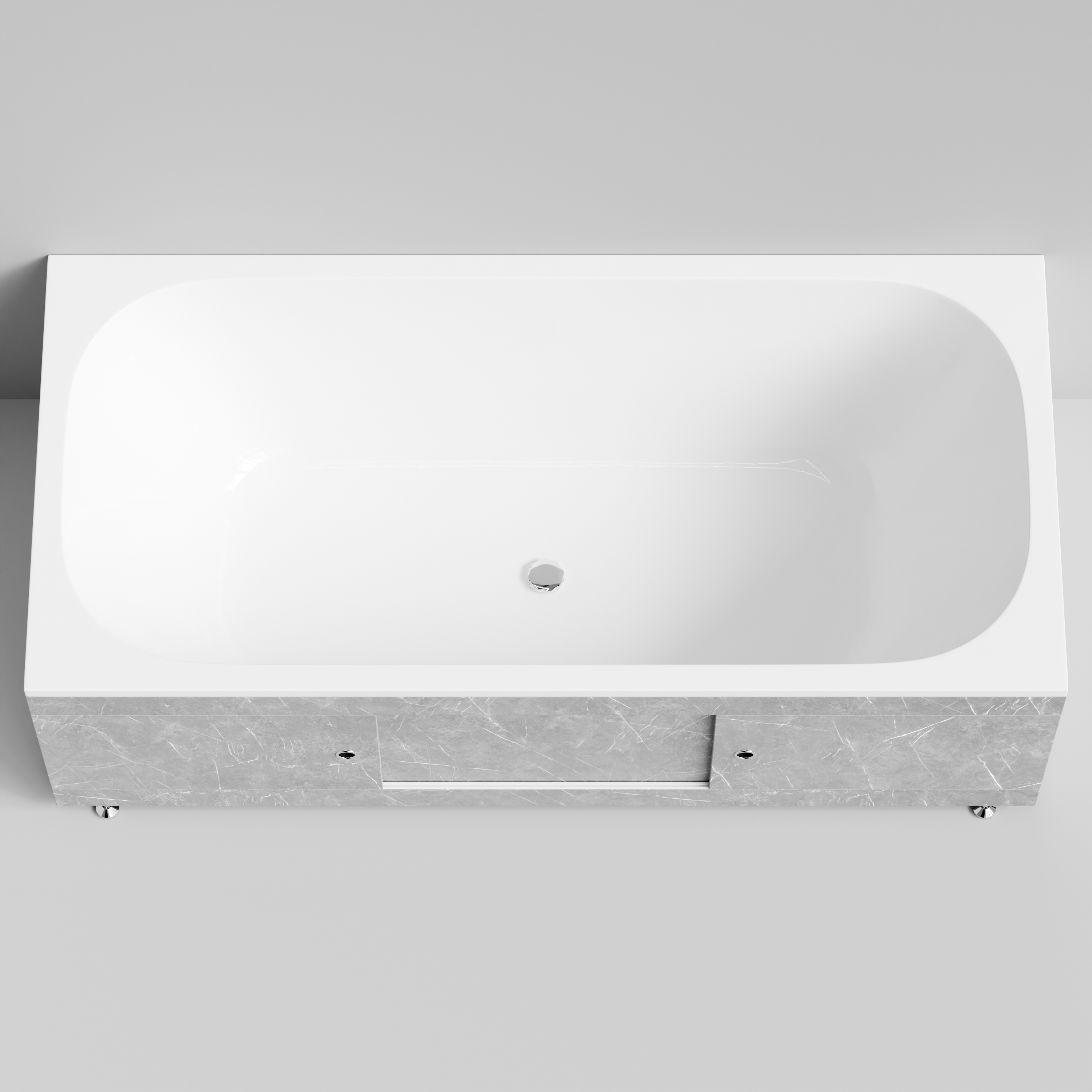 Экран под ванну Vod-ok Купе 180 раздвижной Мрамор Белый софт тач