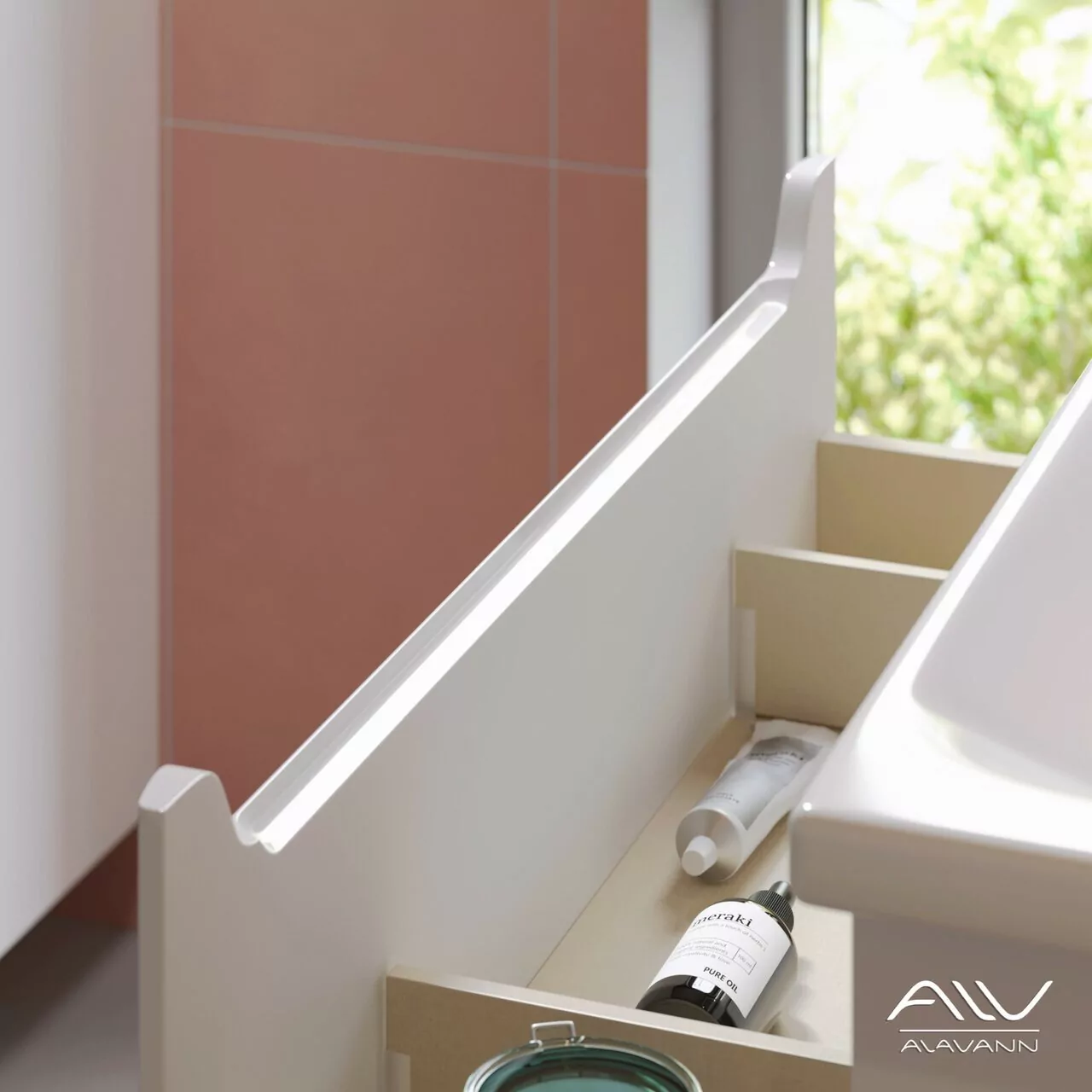 Тумба напольная Alavann Lana 80 с раковиной Q 80, белая