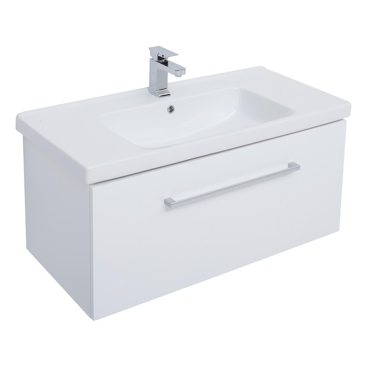 Тумба с раковиной подвесная Dreja Big Inn 100 см, белый