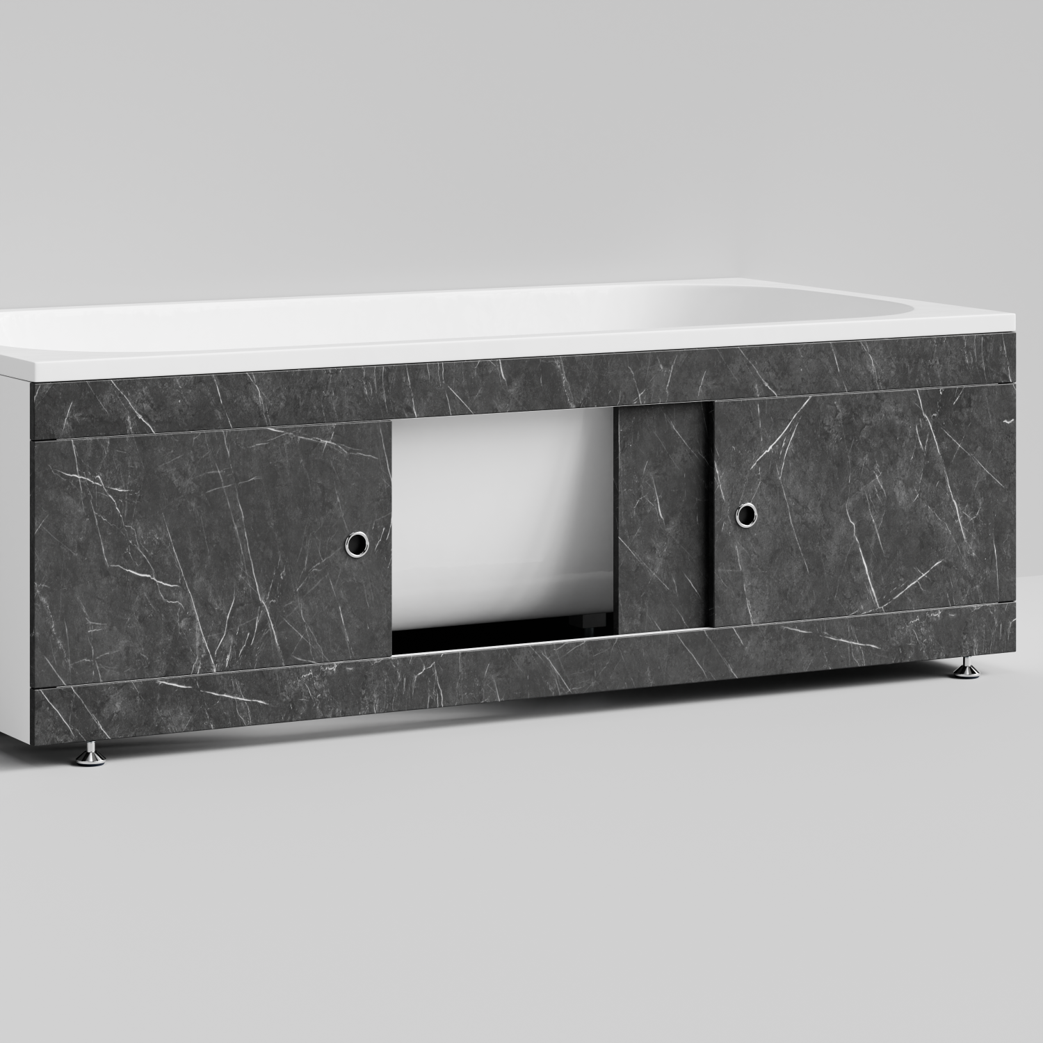 Экран под ванну Vod-ok Купе 170 раздвижной Мрамор Графит софт тач