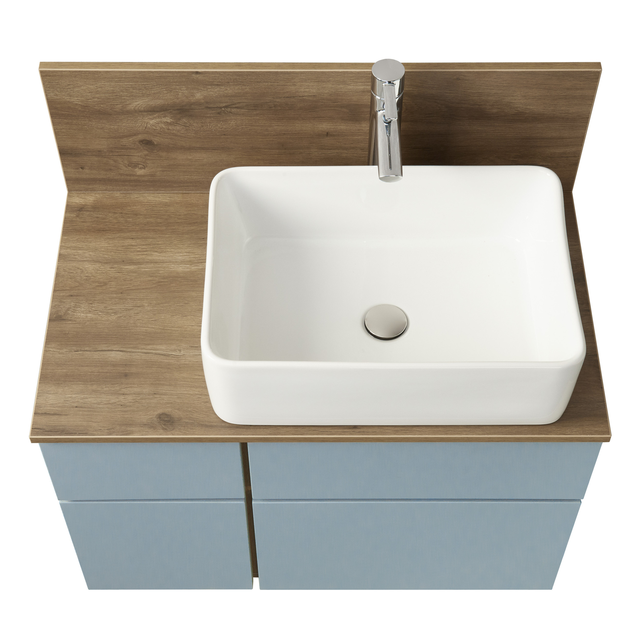 Тумба Aquaton Мишель 80 с раковиной Лола 60 подвесная, светлое дерево