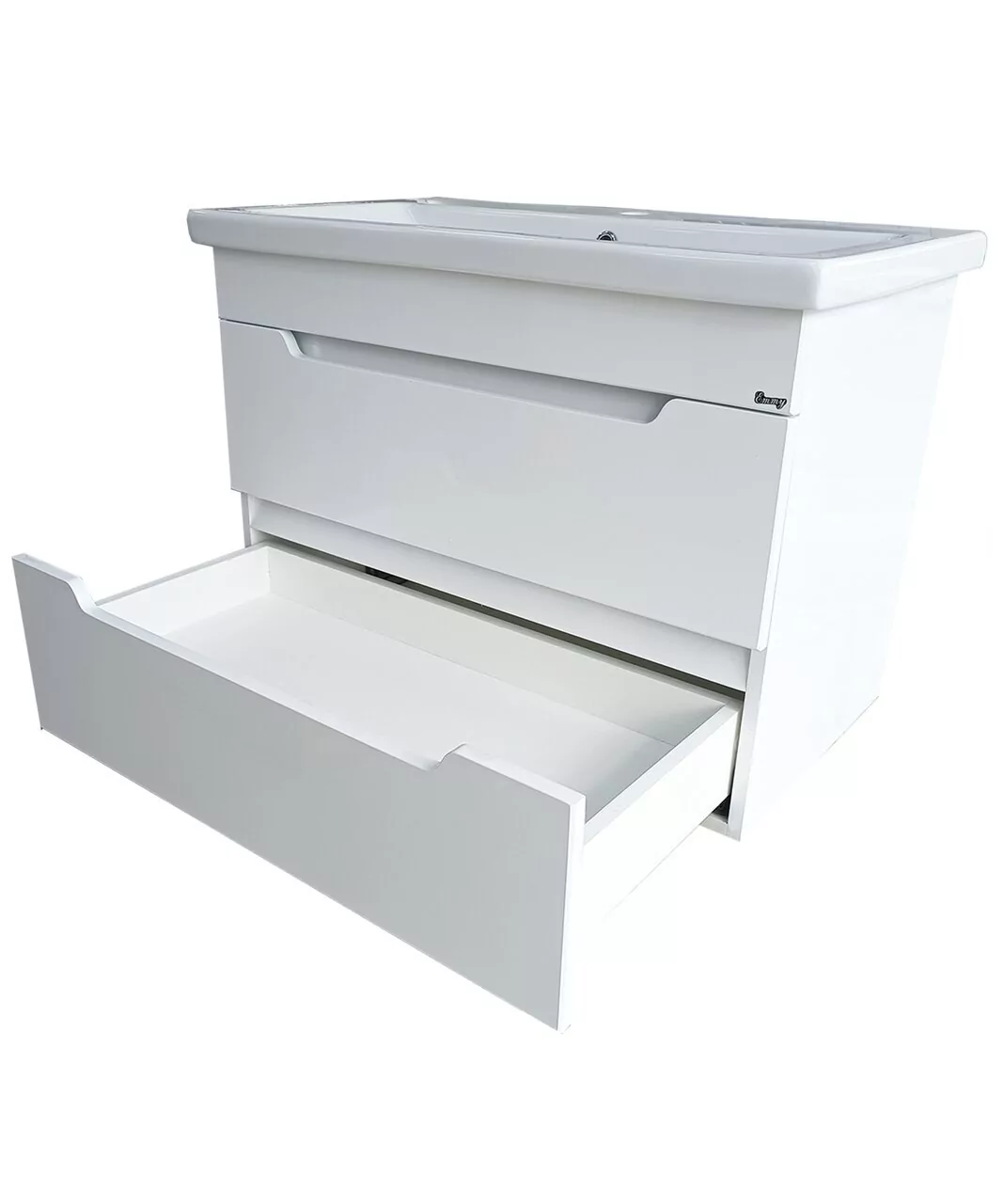 Тумба Emmy Стоун 60 с раковиной Como 60 подвесная, белый