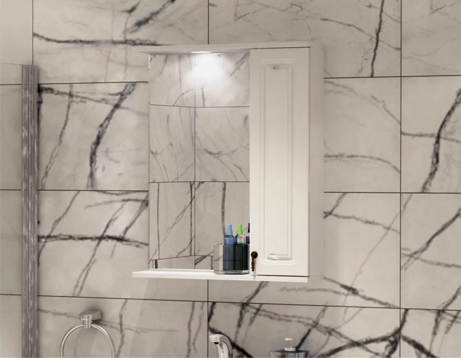 Зеркало-шкаф Corozo Элегия Ретро 60 R свет, белый