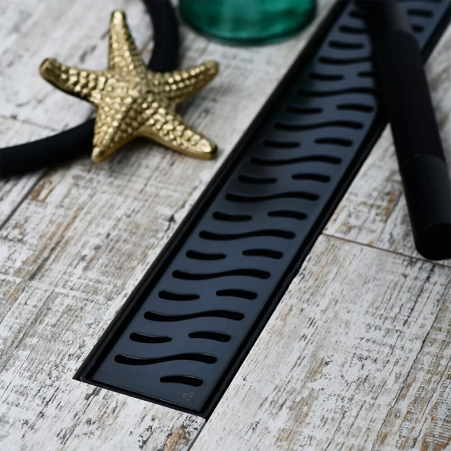 Душевой лоток MCH Veconi Harmony Black 850 с решеткой, черный